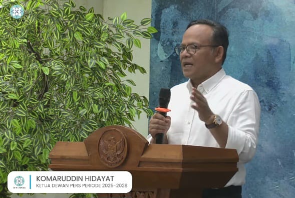 Prof. Dr. Komaruddin Hidayat sebagai Ketua Dewan Pers 2025 - 2028. foto tangkapan layar youtube DewanPersOfficial